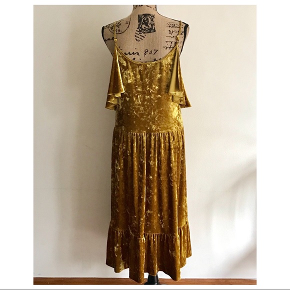 REBECCA MINKOFF COLD SHOULDER VELVET MIDI DRESS - Picture 5 of 6